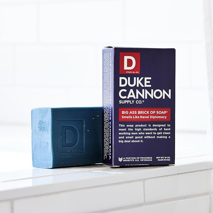 Duke Cannon Supply Co. Big Brick of Soap Bar for Men, Naval Diplomacy - Extra Large, All Skin Types, 10 oz. (Pack of 6)