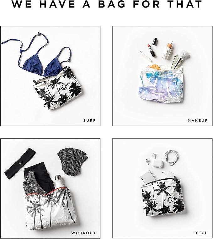 ALOHA Collection Small Pouch | Lightweight, Packable, and Splash-Proof Makeup Pouch | Easy to Clean