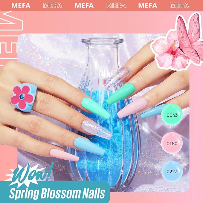 MEFA 19 Pcs Gel Nail Polish Kit with U V Light, 12 Colors All Seasons Soak Off Gel Polish Nail Set with Base Top Coat Essential Manicure Tools Beginners Salon Nails Art