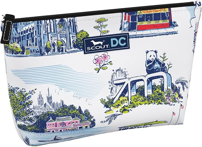 SCOUT Twiggy Makeup Bag, Slim Water-Resistant Pouch Zips Shut, Wipes Clean, Packs Easily