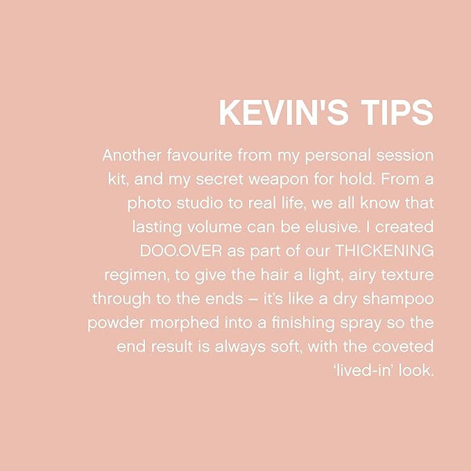 KEVIN.MURPHY DOO.OVER - Dry Powder Finishing Hair Spray - For All Hair Types & Lengths - Removes Oils & Product Residue - With Tapioca - Unscented - 100 mL / 3.4 fl oz