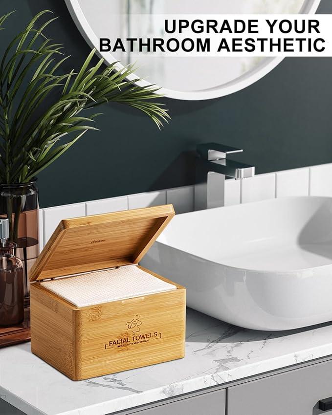 Clean Facial Towels,1 Box with 60 Ct Disposable Face Towels - Premium Facial Cleansing Cloths & Towelettes, Perfect for Skincare Routine - Biodegradable, Travel-friendly, and Eco-friendly