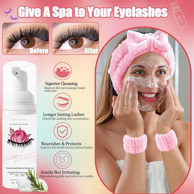 DIY Fluffy Lash Extension Kit 630Pcs 10-18mm D Curl Lashes Clusters with Lash Bond and Seal Glue Remover Lash Shampoo Cleansing Brush Headband Wristband Tweezers Eyelash Brush Applicator