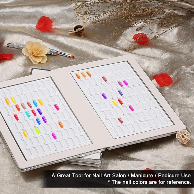 160 Nail Chart Display, Anself Nail Polish Display Book with 240Pcs Nail Tips(Green)