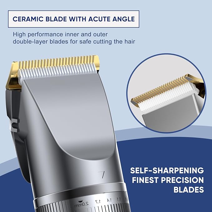 Rechargeable Hair Clippers for Men, Cordless Hair Trimmers for Men, Electric Hair Clippers - Clippers and Trimmers Set for Convenient at Home Haircutting