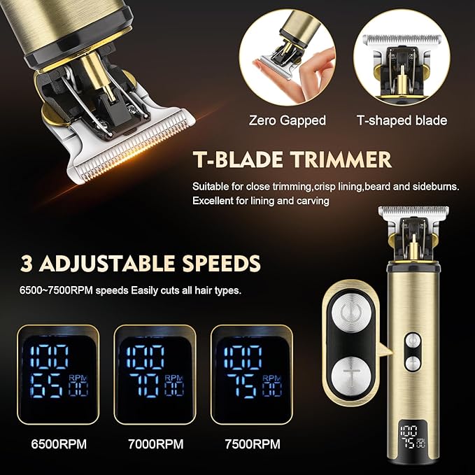 Professional Hair Clippers for Men,3 in 1 T-Blade Trimmer,Nose Electric Shavers,Cordless Barber Clippers, Bald Trimmer and Razor Shavers Set Hair Cutting Kit Gift for Men