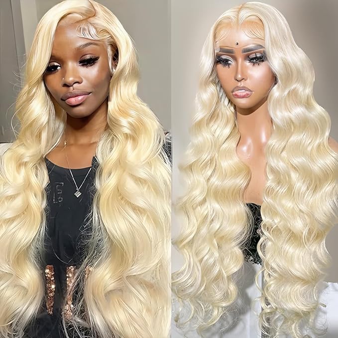 613 Lace Front Wig Human Hair 13x6 Transparent Lace 613 HD Lace Frontal Wig Body Wave Blonde Lace Front Wigs Human Hair 180% Density 34inch