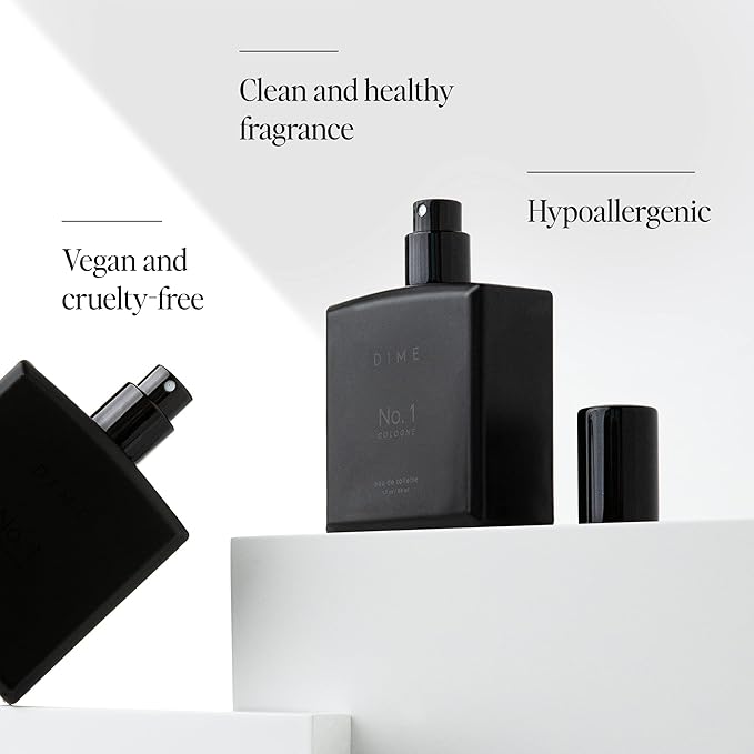 DIME No. 1 Cologne for Men, Clean Fragrance for Men with Amber Woods, Cardamom, and Leather, 1.7 oz / 50 ml