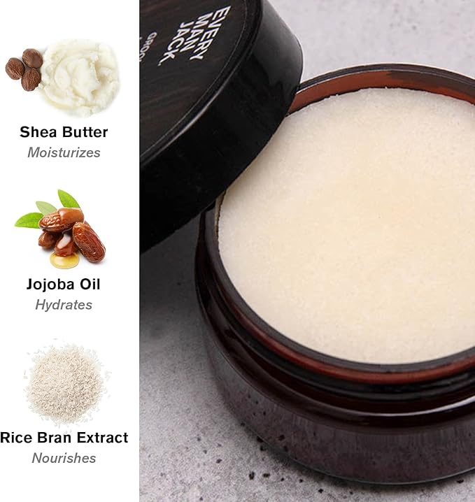 Every Man Jack Beard Grooming Kit for Men - Includes Sandalwood Beard Oil & Beard Balm, Beard Brush, Wooden Dual-sided Comb, Trimming Scissors and Mustache Comb