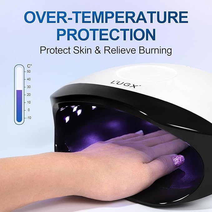 L'UGX 56W UV LED Nail Lamp Nail Dryer for Gel Polish, UV Light Curing Lamp with 4 Timer, Perfect for Manicure and Pedicure