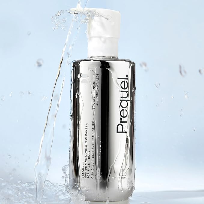 Skin Gleanser, Moisturizing Glycerin Face Wash, Body Wash 2-Pack. Professional Strength Face Cleanser for Women. Unscented Sensitive and Dry Skin Face Wash. 13.5oz (each) Pump Bottles