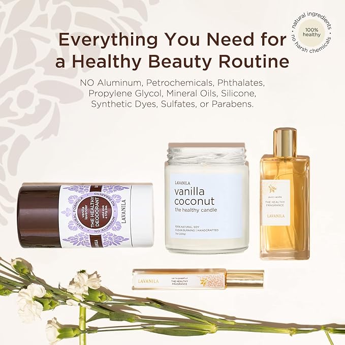 Lavanila Roller Perfume Set of 2, Includes Pure Vanilla + Vanilla Grapefruit - The Healthy Fragrance for Women, Clean and Natural