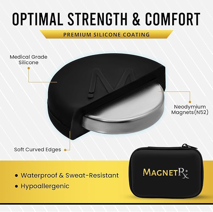 MagnetRX® Cauliflower Ear Magnets – 8 Multi–Size Magnets & Spacer with Case – Compression Ear Magnet for Cauliflower Draining, Pressure Earring for Keloids, BJJ, Wrestling & MMA Treatment & Prevention