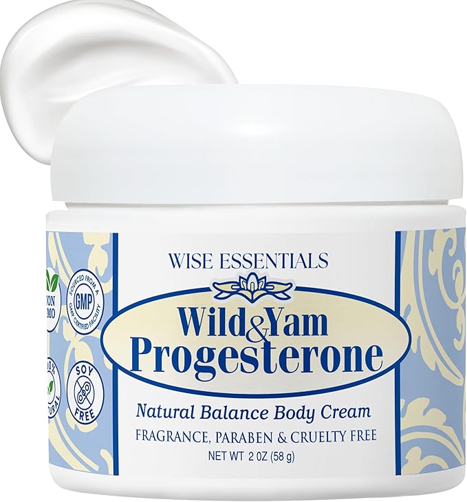 Wild Yam & Progesterone Cream by Wise Essentials – Made from Wild Yam Plant Based Hormone Balance Support for Natural Transitions of Menstrual Cycle & Menopause – 2oz
