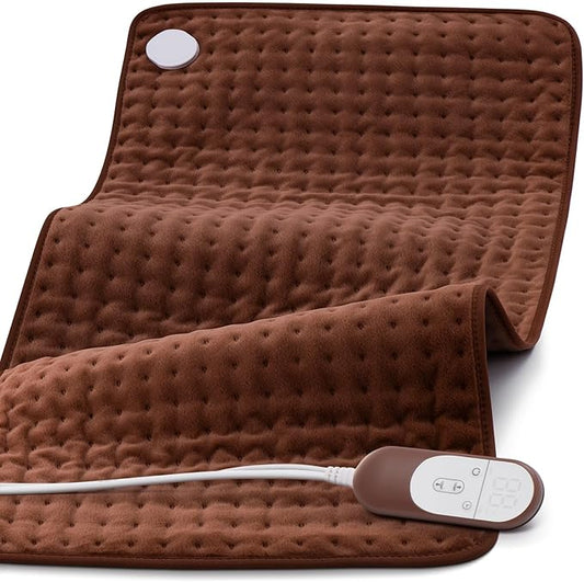 17x33 Heating Pad for Pain Relief | Ultra-Soft Microplush Fabric | 6 Adjustable Heat Settings (Moist & Dry) | Safe 2-Hour Auto Shut-Off | Perfect for Back, Neck, Shoulders | Great Gift Idea