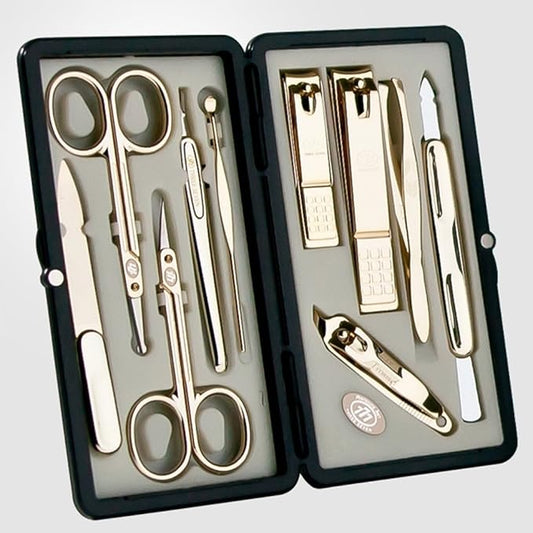 World No. 1, Three Seven 777 Travel Manicure Pedicure Grooming Kit Set, (Total 10 PC, Model: TS-2100G),Personal Nail care,Stainless steel, Made in Korea, Since 1975