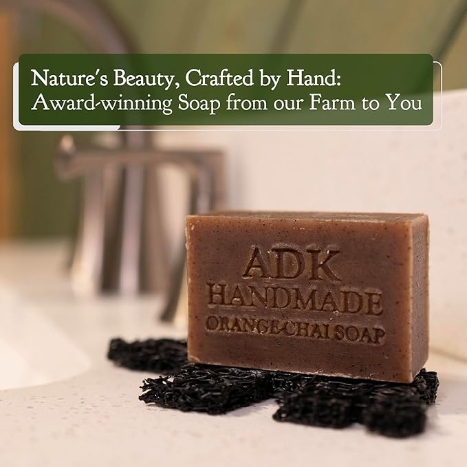 ADK Orange Chai Soap Natural Soap Bar 16oz Plant Based, Made, Organic Soap, Vegan Soap for Men & Women, For All skin Types, Anti-Aging, Cuts into 10 Soap Bars, Great Gift
