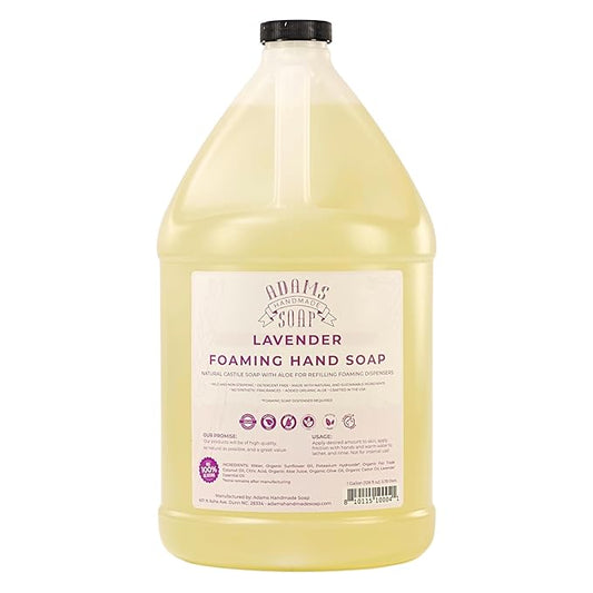 Adams Handmade Soap Liquid Foaming Soap 1 Gal (Lavender, 1 pack)