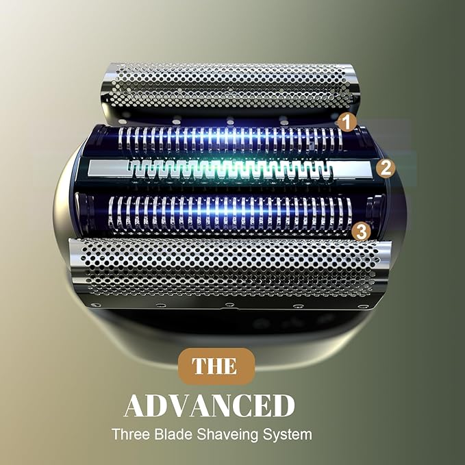 Electric Foil Shavers for Men, Upgraded Mini Electric Razor with LED Display, Compact Face Shaver with IPX7 Waterproof, Foil Shaver for Men with 3 Blade Heads Floating Head Wet/Dry USB Type C