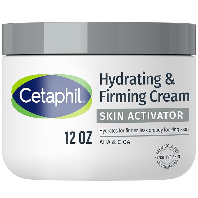 Cetaphil Skin Activator Hydrating & Firming Body Cream 12oz, Mandelic Acid (AHA) and Centella Asiatica (CICA) Cream, Hydrates and Firms Aging Skin, Anti-Aging Skincare, 12 oz