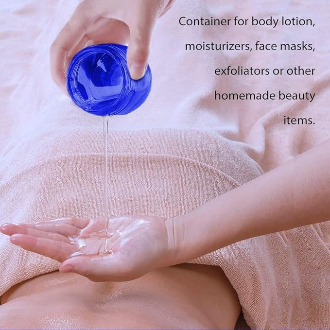 1 oz Blue Glass Jars with Lids, 48 pack Clear Small Jars with Black Lids, White Labels & Inner Liners, Empty Round Cosmetic Containers for Cream, Lotion