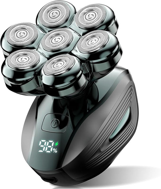 Head Shavers for Bald Men, Detachable Head Shaver, IPX7 Waterproof Wet Dry Bald Head Shavers, 7D LED Display Electric Rechargeable Head Shaving Kit with Type-C Charge