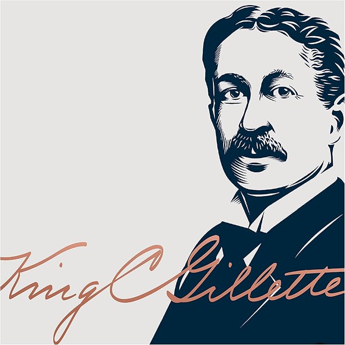 King C. Gillette Double Edge Safety Razor for Men, 5 Platinum Coated Double Edge Razor Blades, Gifts for Men