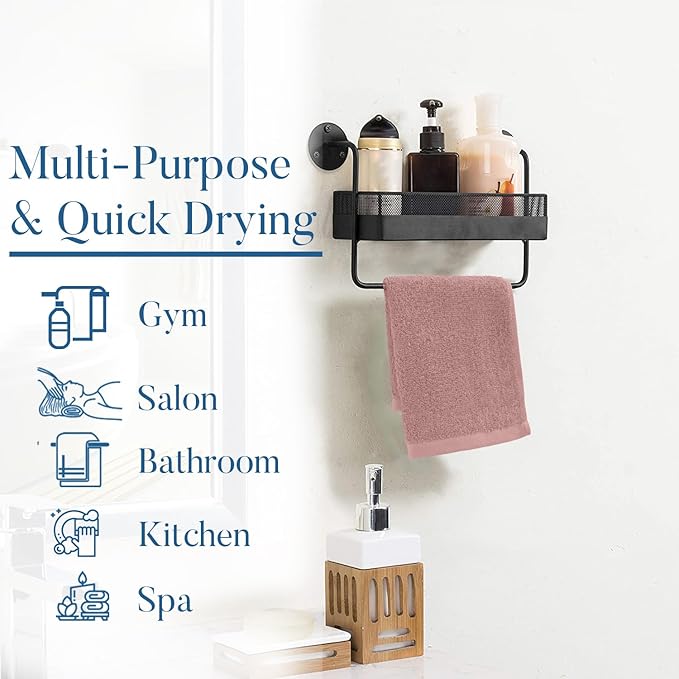 DAN RIVER 100% Cotton Washcloths 24 Pack Premium Quality Face and Body Cloth, Quick Dry Essential Towels for Bathroom, Hand, Kitchen & Cleaning, Baby Washcloths | 12X12 in | 400 GSM | Dusty Rose