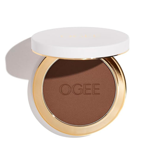 Ogee Sculpted Skin-Perfecting Makeup Setting Powder - Umber - FULL SET (Case & Refill) - Lightweight Powder Foundation Made with 70% Organic Ingredients