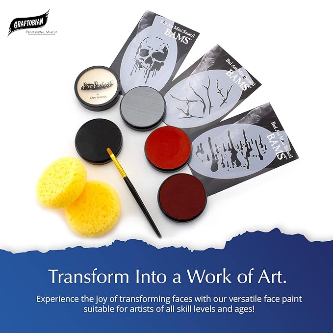 Graftobian Makeup ProPaint Face & Body Paint - Death's Door 5 Color Set 5oz - Halloween & Costume Makeup for Adults - Body & Face Paint