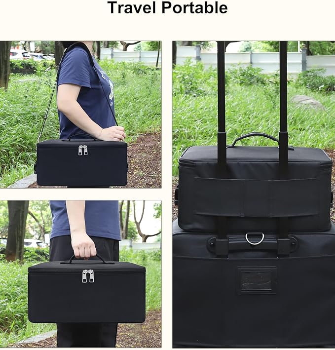 Relavel Makeup Bag Large Makeup Case Professional Cosmetic Storage Organizer Box Brush Holder with 3 Clear Set Bags & Lipstick Plate for Makeup Artists with Shoulder Strap & Adjustable Dividers