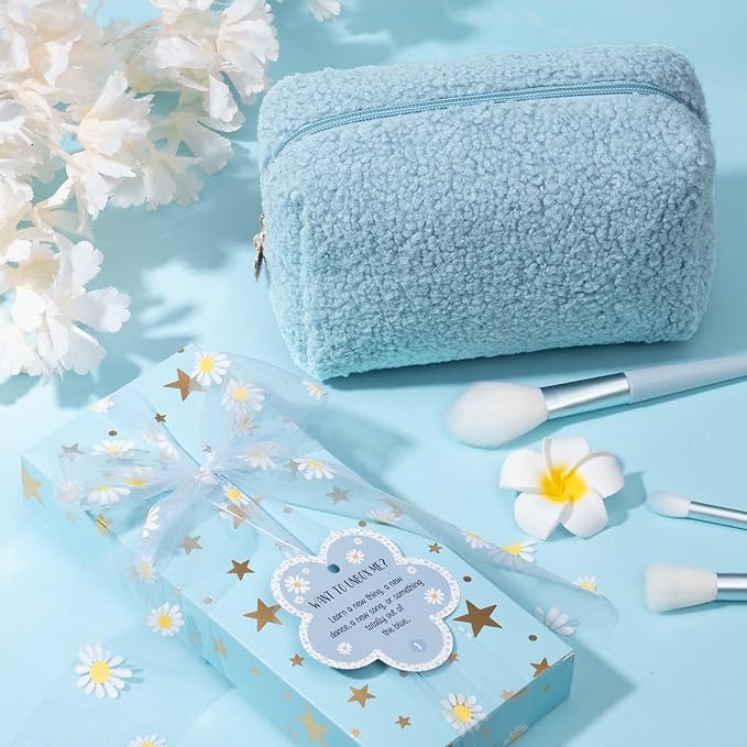 Birthday Gifts for Teen Girls - 8 PCS Graduation Gifts Basket for Tween Teen Girls, Teen Girl Gifts Trendy Stuff Fun Girl Empower Gift Box w/Task Tag, Make up Brushes Makeup Bag for Niece Daughter Her