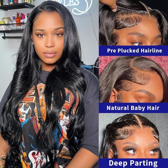 AIRDOT 30 Inch Body Wave Lace Front Wigs Human Hair 200% Density Frontal Wigs Human Hair Wigs for Women 13x4 HD Lace Front Wigs Human Hair Pre Plucked with Baby Hair