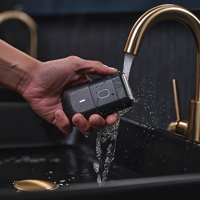 MANSCAPED® The Handyman™ Compact Face Shaver – Portable Men’s Travel Facial Hair Groomer, USB-C Rechargeable Razor, Electric Foil Face Shaver, Dual-Action SkinSafe® Foil Blades, Rocketman Edition