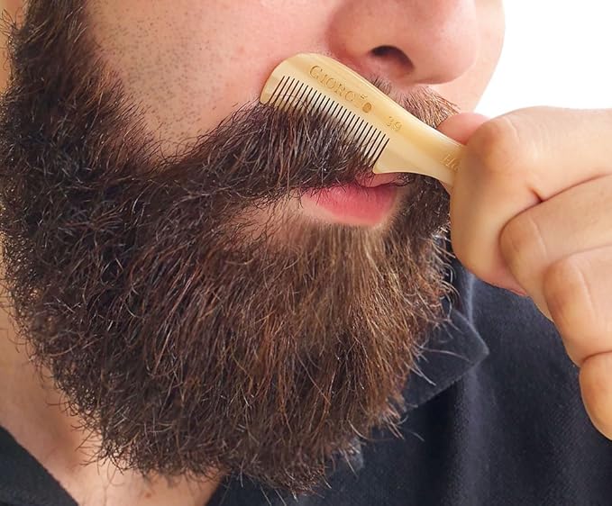Giorgio G39 & G57 Extra Small 2.75 Inch Men's Fine Toothed Beard and Mustache Comb for Facial Hair Grooming and Styling. Wallet Pocket Comb Handmade of Quality Durable Cellulose, Saw-Cut Hand Polished