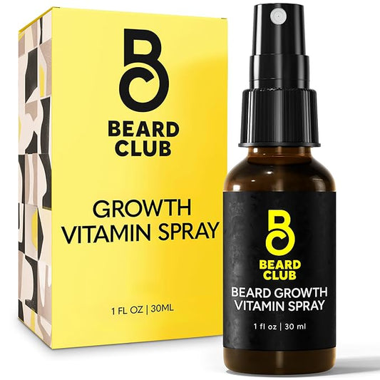 The Beard Club Biotin Vitamin Spray for Facial Hair Growth - Natural Formula for Fuller, Thicker Beard, Easy-to-Use, Nourishing & Soothing for All Beard Types & Skin