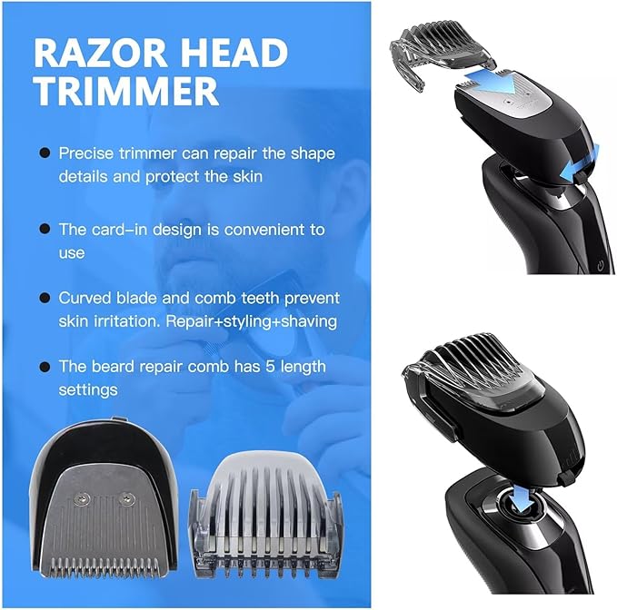 RQ12 RQ11 RQ10 Black Replacement Shaver Head Trimmer for Philips Norelco Sensotouch Arcitec Series 5000 9000 RQ1150 RQ111 RQ32 RQ1250 S9911 Smartclick Beard Styler