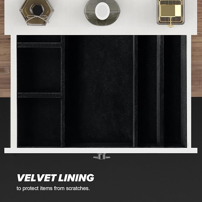 Cologne Organizer for Men, 5 Tier White Cologne Shelf, Perfume Stand with Drawer and Hidden Compartment Perfume Display Holder - A Gift for Men