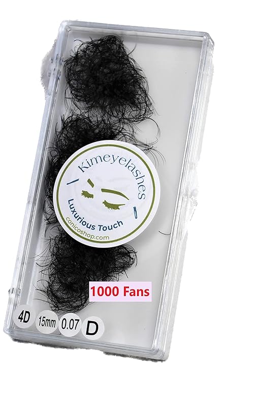 4D - 0.07 C and D Curl 1000 Premade volume fans loose Fans, Handmade eyelash extensions supplies Russian volume lash promade fan (4D - 0.07 - Curl C, 8mm)