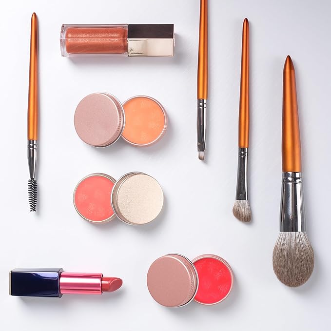 24 Pack 4oz/120ml Screw Top Aluminum Tin Jars with Screw Lids and Blank Labels - Refillable 120ml Metal Containers for Lip Balms, Candles, Salves, Spices, Crafts(Champagne)