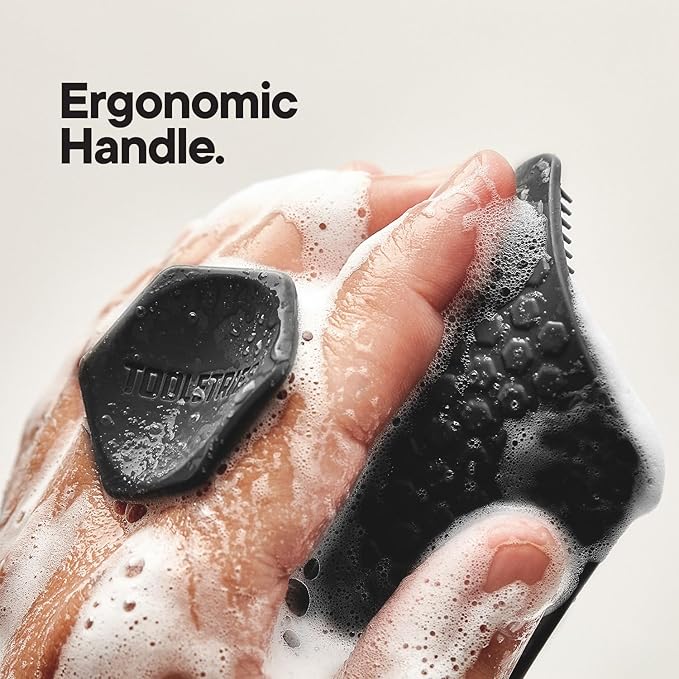 Tooletries - Body Scrubber - Silicone Exfoliating Scrubber - Bathroom & Shower Accessories for Men, Travel Essentials for Men - Durable & Long Lasting Body Wash Scrubber for Men - 3 Pack