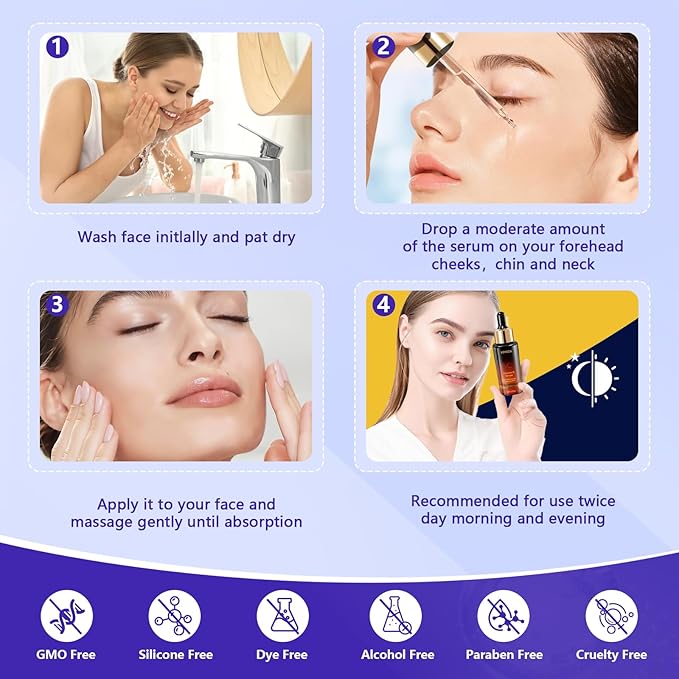 Hyaluronic Acid Face Serum,Vitamin C,Niacinamide Facial Serum,Facial Skin Care Set for Plumping,Anti-Aging/Wrinkle,Brightening,Ultra-Hydrating Hyluronic Acid Serum- Pack of 3,All Skin Type