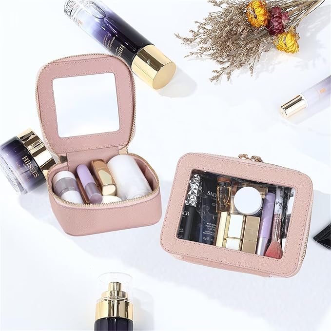 Clear Makeup Bag with Mini Cosmetic Bags,Travel Toiletry Bags for Women,Portable Cosmetic Bags Case, Transparent Waterproof Cosmetic Organizer Storage Bags for Women Men