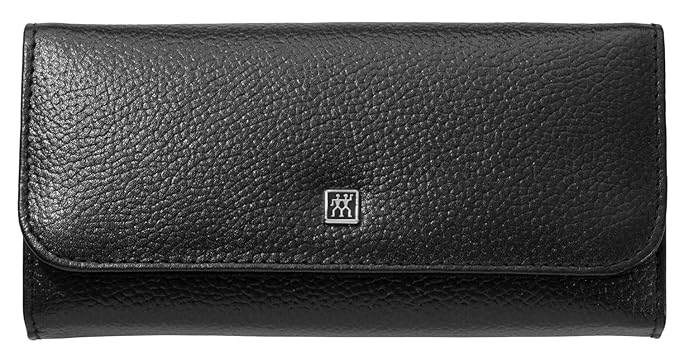 manicure set travel size 5-piece with nail clippers in 100% leather case, black