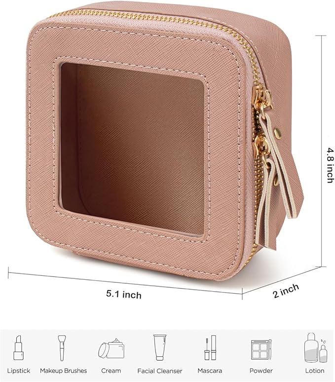 Clear Makeup Bag, Small Makeup Bag TSA Approved Toiletry Bag Cosmetic Travel Bag Cute Makeup Bag Organizer Makeup Case Pouch Car Essentials for Women Men