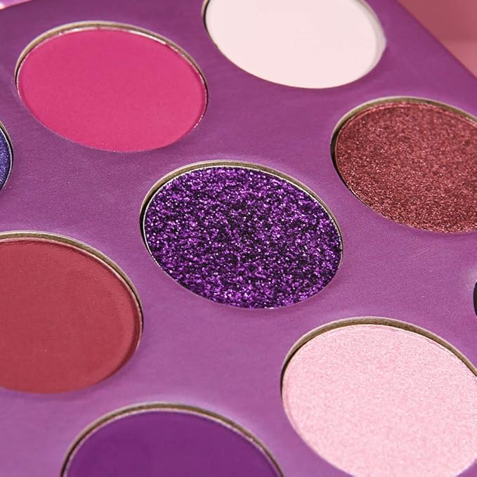 docolor Eyeshadow Palette 9 Colors Gemstone Shadow Palette Highly Pigmented Mattes Shimmers Naked Smokey Glitter Cream Colorful Powder Blendable Long Lasting Waterproof Makeup Palette-Purple