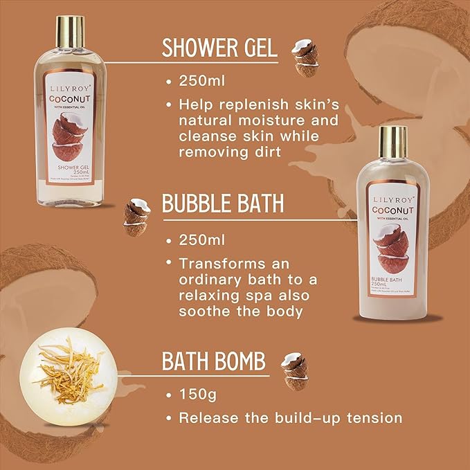 Mothers Day Gifts for Mom - 8-Piece Luxury Bath & Body Gift Set for Women, Self Care Kit, Spa Gift Baskets with Bath Bomb | Perfect Christmas, Birthday Gifts for Her, All Occasion Holiday Present