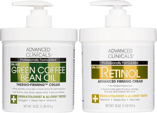Advanced Clinicals Green Coffee Bean Oil Firming Cream + Retinol Firming Cream Set