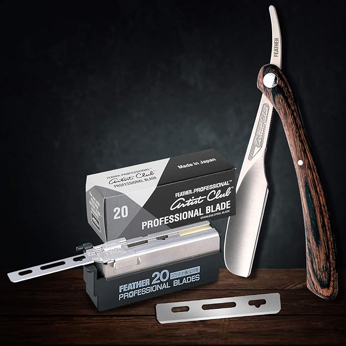Feather Artist Club Professional Razor Blades - (5 Pack of 20) - Single Straight Edge Razor Blade Refills for Shaving - For Men & Barber