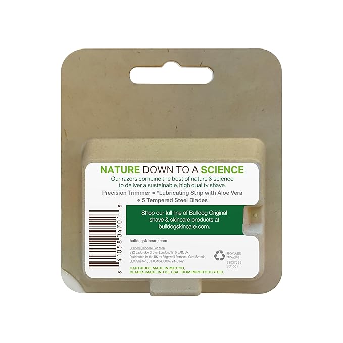 Bulldog Mens Skincare and Grooming Original Razor Blades Refills for Men, 8 Count